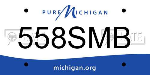 558SMB Michigan License Plate