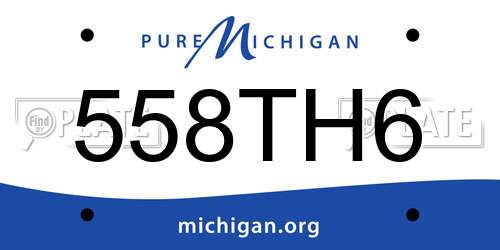 558TH6 Michigan License Plate