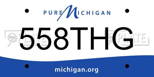 558THG Michigan License Plate