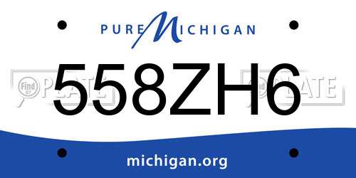 558ZH6 Michigan License Plate