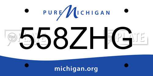 558ZHG Michigan License Plate