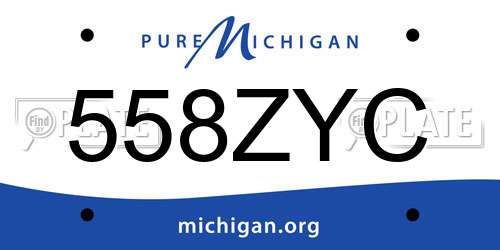 558ZYC Michigan License Plate