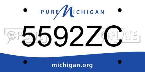 5592ZC Michigan License Plate