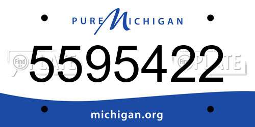 5595422 Michigan License Plate