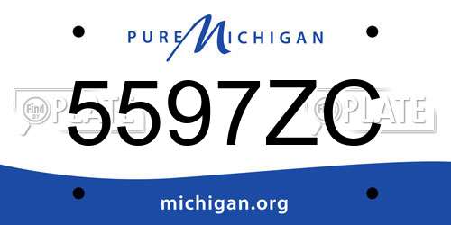 5597ZC Michigan License Plate