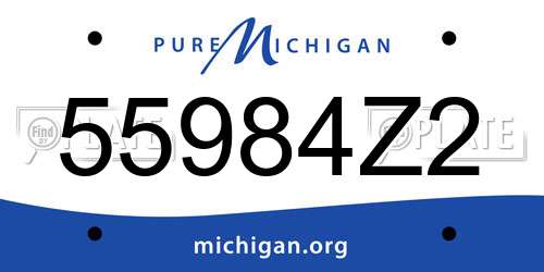 55984Z2 Michigan License Plate