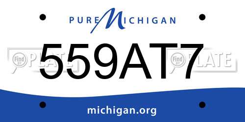 559AT7 Michigan License Plate