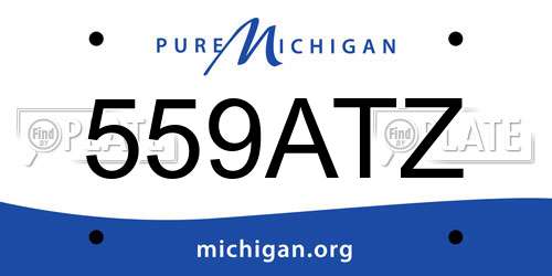 559ATZ Michigan License Plate