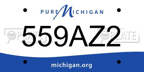 559AZ2 Michigan License Plate