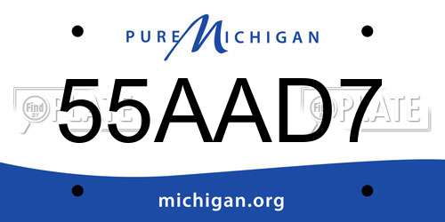 55AAD7 Michigan License Plate