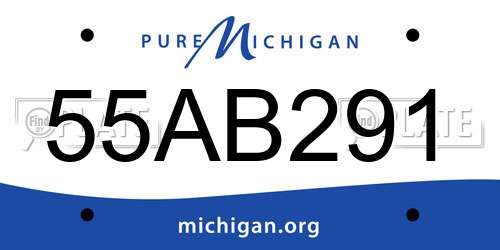 55AB291 Michigan License Plate