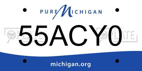 55ACY0 Michigan License Plate