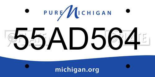 55AD564 Michigan License Plate