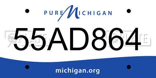 55AD864 Michigan License Plate