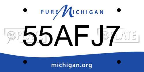 55AFJ7 Michigan License Plate