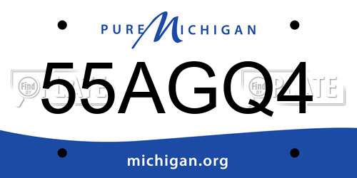 55AGQ4 Michigan License Plate