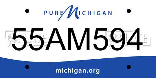 55AM594 Michigan License Plate