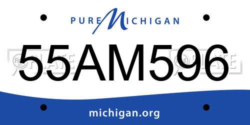 55AM596 Michigan License Plate