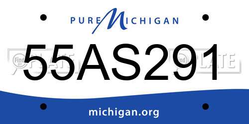 55AS291 Michigan License Plate