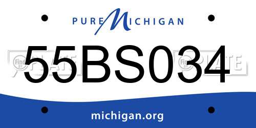 55BS034 Michigan License Plate