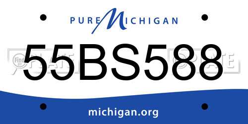 55BS588 Michigan License Plate