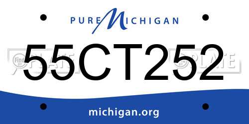 55CT252 Michigan License Plate
