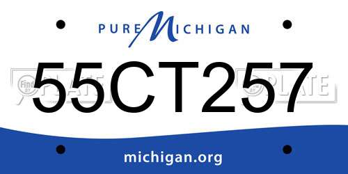 55CT257 Michigan License Plate