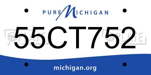 55CT752 Michigan License Plate