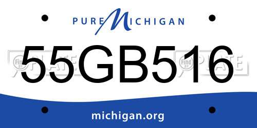 55GB516 Michigan License Plate