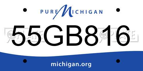 55GB816 Michigan License Plate