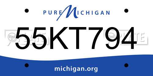 55KT794 Michigan License Plate