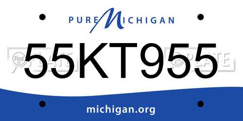 55KT955 Michigan License Plate