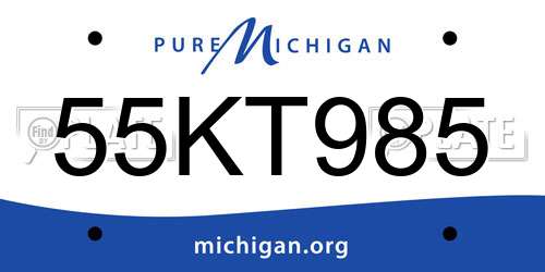 55KT985 Michigan License Plate