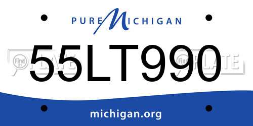 55LT990 Michigan License Plate
