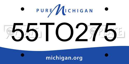 55TO275 Michigan License Plate