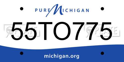 55TO775 Michigan License Plate