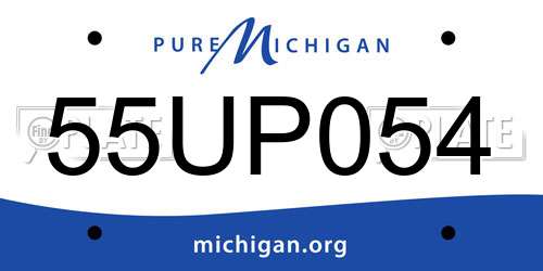 55UP054 Michigan License Plate