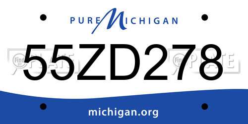 55ZD278 Michigan License Plate
