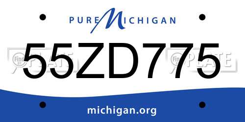 55ZD775 Michigan License Plate