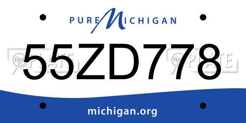 55ZD778 Michigan License Plate
