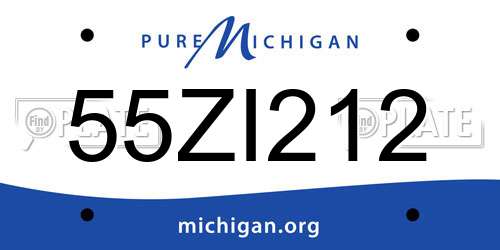 55ZI212 Michigan License Plate
