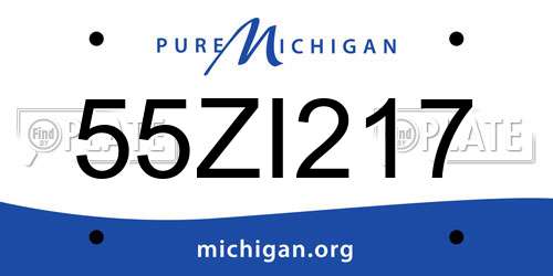 55ZI217 Michigan License Plate