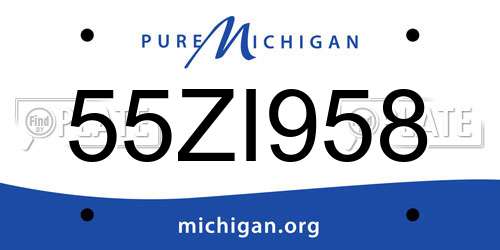 55ZI958 Michigan License Plate
