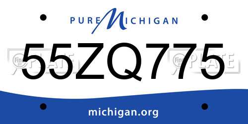 55ZQ775 Michigan License Plate