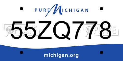 55ZQ778 Michigan License Plate