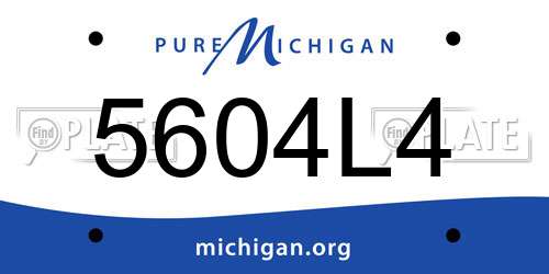 5604L4 Michigan License Plate