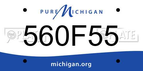 560F55 Michigan License Plate
