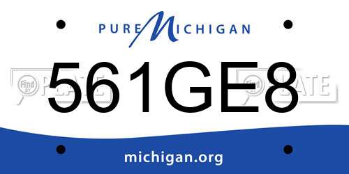 561GE8 Michigan License Plate