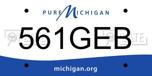 561GEB Michigan License Plate