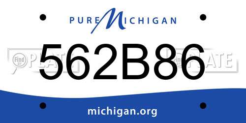 562B86 Michigan License Plate